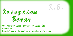 krisztian berar business card